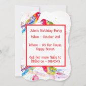 Red Rosella Parrot Boys Birthday Invitation Kaart (Voorkant)