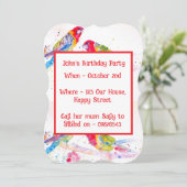 Red Rosella Parrot Boys Birthday Invitation Kaart (Staand voorkant)