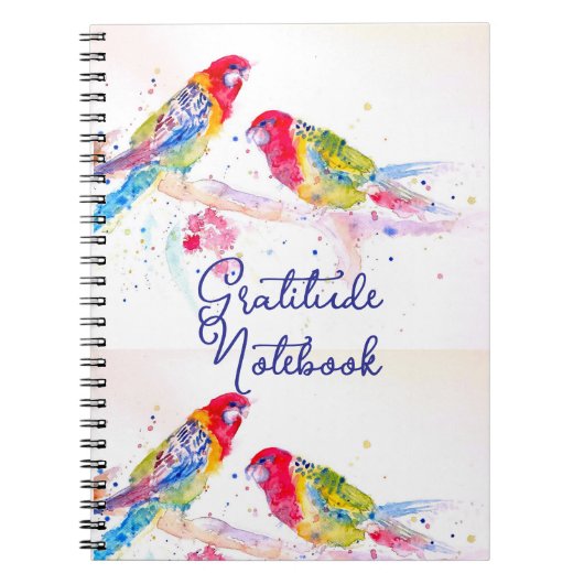 Red Rosella Parrot Parrots Birds Gratitude Journal Notitieboek (Voorkant)