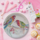 Red Rosella Parrot Pattern Party Bord (Feest)