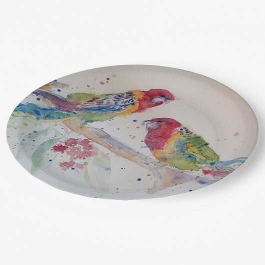 Red Rosella Parrot Pattern Party Bord (Gekanteld)