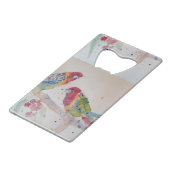 Red Rosella Parrot Waterverf Bottle Open Creditkaart Flessenopener (Achterkant Gekanteld)