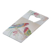 Red Rosella Parrot Waterverf Bottle Open Creditkaart Flessenopener (Achterkant Gekanteld)