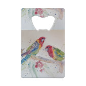 Red Rosella Parrot Waterverf Bottle Open Creditkaart Flessenopener (Achterkant)