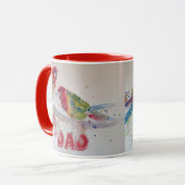 Red Rosella Parrot Waterverf Naam schilderen Mok (Voorkant links)