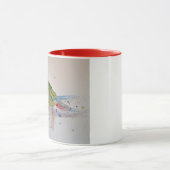 Red Rosella Parrot Waterverf Painting Mok (Midden)