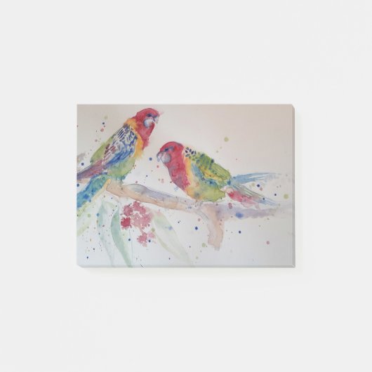 Red Rosella Parrot Waterverf Painting Post-it® Notes (Voorkant)