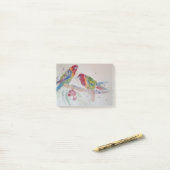 Red Rosella Parrot Waterverf Painting Post-it® Notes (Op bureau)