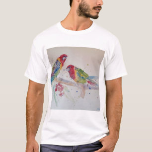 Red Rosella Parrot Waterverf Painting T-shirt
