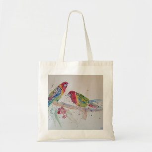 Red Rosella Parrot Waterverf Painting Tote Bag