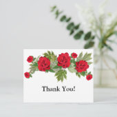 Red Roses 3 Bedankt Afstuderen Briefkaart (Staand voorkant)