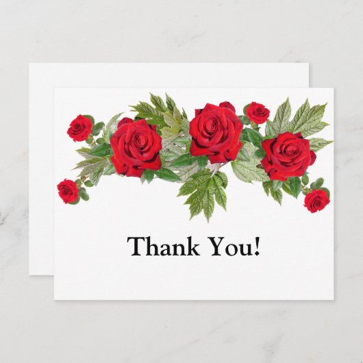 Red Roses 3 Bedankt Afstuderen Briefkaart (Voorkant / Achterkant)