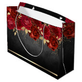 Red Roses 40th Birthday Large Gift Bag Groot Cadeauzakje (Achterkant Gekanteld)