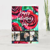 Red Roses 4 FOTO Valentijnsdag Love to My Wife Feestdagen Kaart (Voorkant)