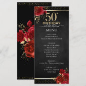 Red Roses 50th Birthday Celebration Menu (Voorkant / Achterkant)
