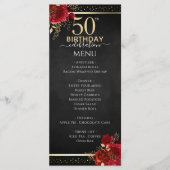 Red Roses 50th Birthday Celebration Menu (Voorkant)