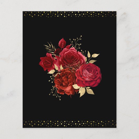 Red Roses 50th Birthday Celebration Menu (Achterkant)