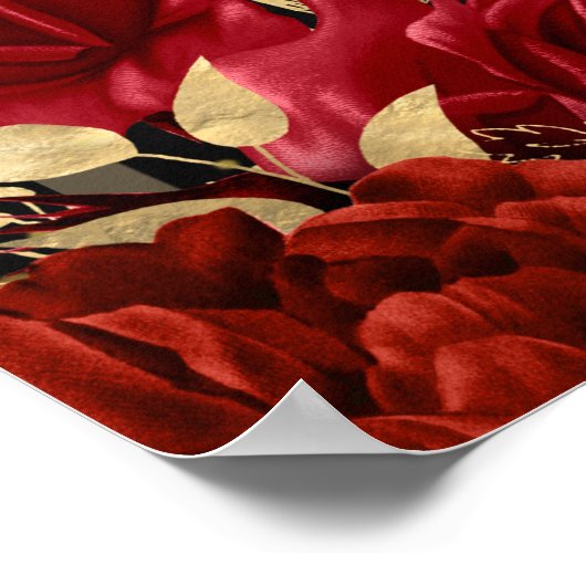 Red roses 50th birthday Large Format  Poster (Hoek)