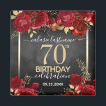 Red Roses 70th Birthday Save the Date Magneet<br><div class="desc">Sparen de Datum Rode rozen en gouden verjaardagsfeestmagneten. Elegant Floral verjaardagsfeest. Eenvoudig aan te passen met sjabloon. Geweldige partijherinnering en vrienden/familiebelang. Elk jaar kan het geboortejaar gemakkelijk worden gewijzigd.</div>