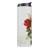 Red Roses aangepaste naam thermisch getumbler Thermosbeker (Gedraaid links)
