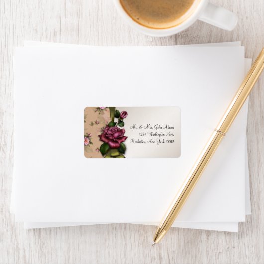 Red Roses Adresetiketten Etiket (Insitu)