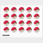 Red Roses Adresetiketten Ronde Sticker (Vel)