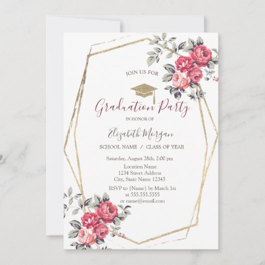 Red Roses, Afstudeerder Pet, Afstuderen Kaart (Voorkant)