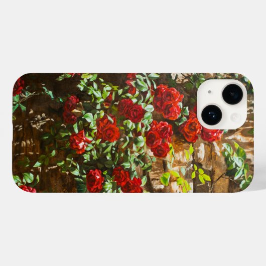 Red Roses Against a Stone Wall Case-Mate iPhone Case (Achterkant (horizontaal))