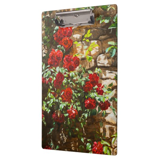 Red Roses Against a Stone Wall Klembord (Links)