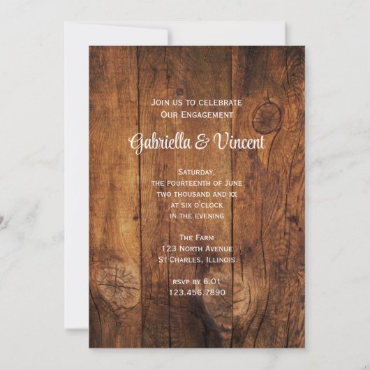 Red Roses and Horse Bit Country Engagement Party Kaart (Achterkant)