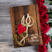 Red Roses and Horse Bit Western Weddenschap Bedank Bedankkaart