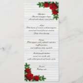 Red Roses And Pine Branch Christmas Wedding Menu (Voorkant)