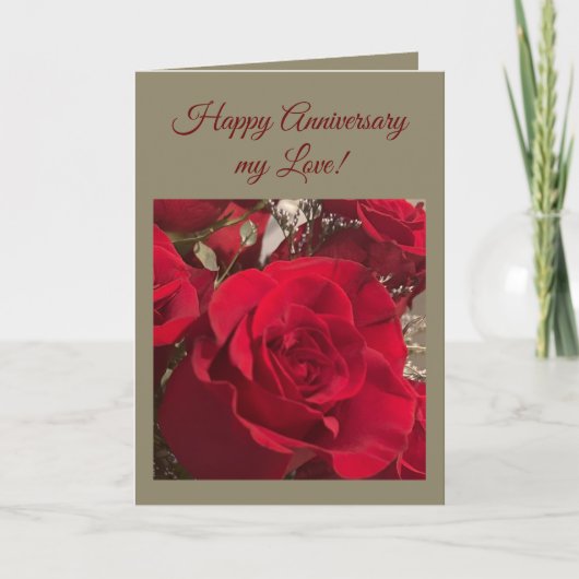 Red Roses anniversary card Kaart (Voorkant)