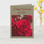 Red Roses anniversary card Kaart (Gele Bloem)