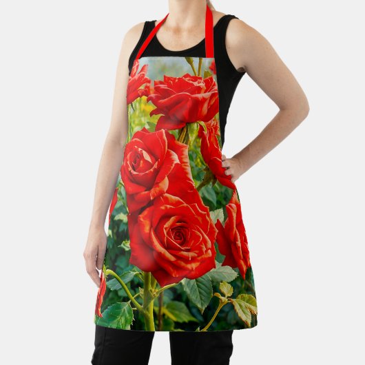 Red Roses Apron Schort (Insitu)