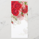 Red Roses & Babys Breath Elegant Floral Wedding  Menu (Achterkant)