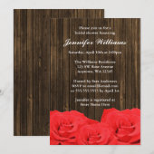 Red Roses Barn Wood Vrijgezellenfeest Kaart (Voorkant / Achterkant)