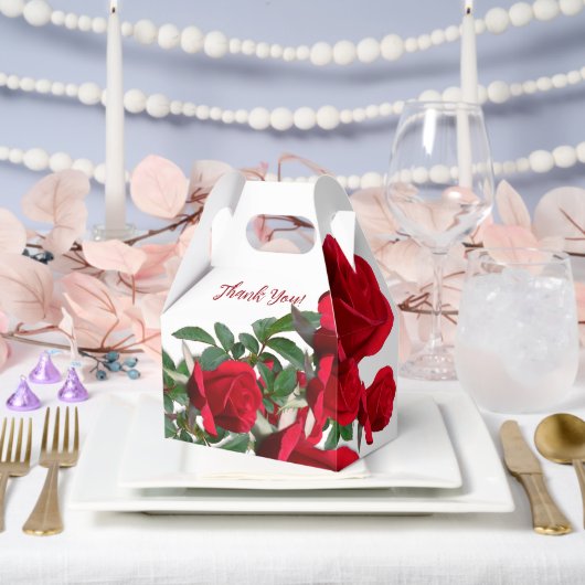 Red Roses Bedankt Handle Favor Boxes Bedankdoosjes (Huwelijk)