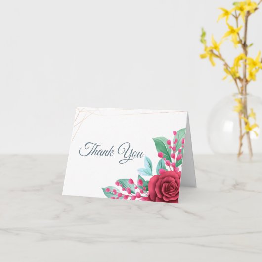 Red Roses bedankt Kaart (Gele Bloem)