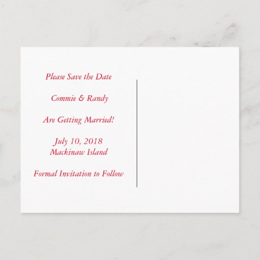 Red Roses Bewaar de datum Foto Briefkaart (Achterkant)