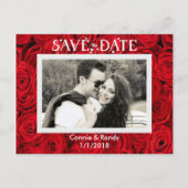 Red Roses Bewaar de datum Foto Briefkaart (Voorkant)