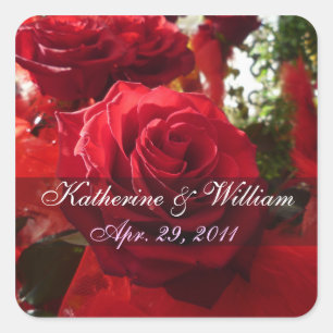 Red Roses Bewaar de datum Sticker