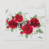 Red Roses Birthday Briefkaart (Voorkant)