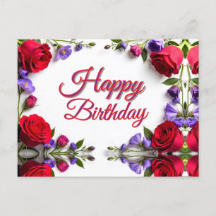 Red Roses Birthday Briefkaart