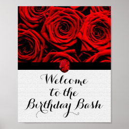Red Roses Birthday Poster