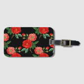 Red Roses, Black Background, Bagagelabel (Voorkant (horizontaal))
