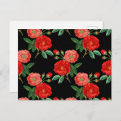 Red Roses, Black Background, Briefkaart (Voorkant / Achterkant)