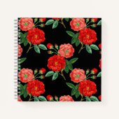 Red Roses, Black Background, Notitieboek (Voorkant)