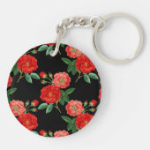 Red Roses, Black Background, Sleutelhanger (Achterkant)