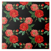 Red Roses, Black Background, Tegeltje (Voorkant)
